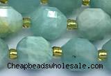 CCB1264 15 inches 9*10mm faceted amazonite gemstone beads