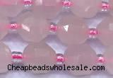 CCB1300 15 inches 7mm - 8mm faceted rose quartz beads