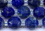 CCB1303 15 inches 7mm - 8mm faceted lapis lazuli beads