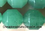 CCB1315 15 inches 9mm - 10mm faceted green aventurine beads