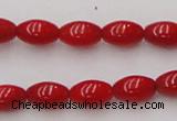 CCB133 15.5 inches 5*7mm rice red coral beads strand wholesale