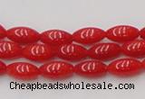 CCB134 15.5 inches 4*8mm rice red coral beads strand wholesale