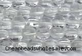 CCB1365 15 inches 4mm faceted coin white crystal beads