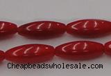 CCB137 15.5 inches 5*13mm rice red coral beads strand wholesale