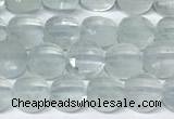 CCB1401 15 inches 6mm faceted coin aquamarine beads