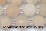 CCB1430 15 inches 7mm - 8mm faceted pink aventurine beads