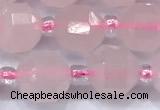 CCB1431 15 inches 7mm - 8mm faceted rose quartz beads