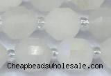 CCB1450 15 inches 9mm - 10mm faceted AB-color white phantom beads