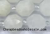 CCB1451 15 inches 9mm - 10mm faceted white moonstone beads