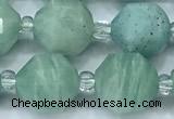 CCB1458 15 inches 9mm - 10mm faceted amazonite beads