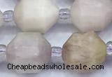 CCB1525 15 inches 9mm - 10mm faceted kunzite gemstone beads