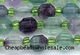 CCB1573 15 inches 5mm - 6mm faceted fluorite gemstone beads