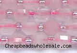 CCB1584 15 inches 5mm - 6mm faceted rose quartz beads