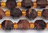 CCB1588 15 inches 5mm - 6mm faceted red tiger eye beads