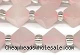 CCB1602 15 inches 10mm faceted rose quartz beads