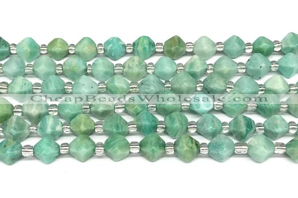 CCB1611 15 inches 10mm faceted amazonite gemstone beads