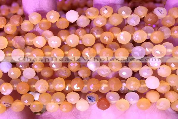 CCB1640 15 inches 6mm faceted teardrop yellow opal beads