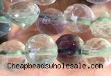 CCB1647 15 inches 6mm faceted teardrop fluorite beads