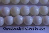 CCB301 15.5 inches 6mm round white coral beads wholesale