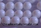 CCB402 15.5 inches 8mm round white tridacna beads wholesale