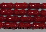 CCB50 15.5 inches 5*11mm bamboo shape red coral beads Wholesale