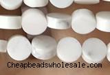 CCB510 15.5 inches 4mm coin white howlite beads wholesale