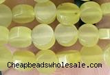 CCB514 15.5 inches 4mm coin lemon jade beads wholesale