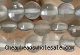 CCB541 15.5 inches 4mm faceted coin grey moonstone beads