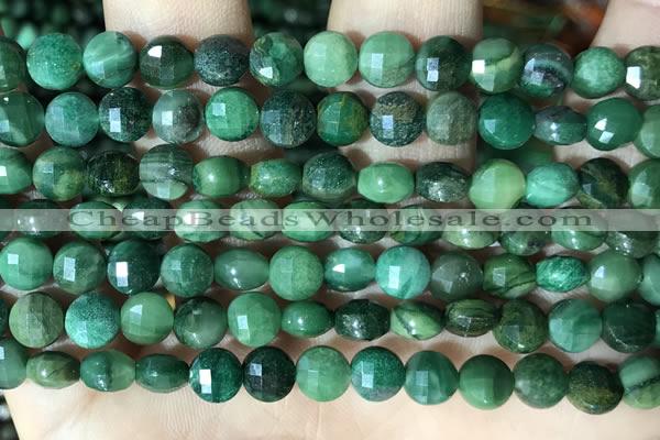 CCB629 15.5 inches 6mm faceted coin African jade gemstone beads