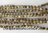 CCB800 15.5 inches 4*6mm rice picture jasper beads wholesale