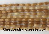 CCB812 15.5 inches 5*12mm rice pink aventurine beads wholesale