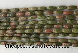 CCB816 15.5 inches 5*12mm rice unakite gemstone beads wholesale