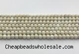 CCB824 15.5 inches 6mm round matte ivory jasper gemstone beads wholesale