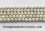 CCB826 15.5 inches 10mm round matte ivory jasper gemstone beads wholesale