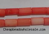 CCB84 15.5 inches 5*10mm column pink coral beads Wholesale