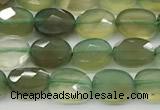 CCB917 15.5 inches 6*8mm faceted oval green agate beads