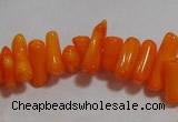 CCB92 15.5 inch 4*11mm irregular branch yellow coral chip beads