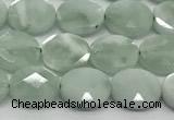 CCB934 15.5 inches 8*10mm faceted oval green angel skin beads