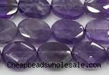 CCB935 15.5 inches 8*10mm faceted oval amethyst beads