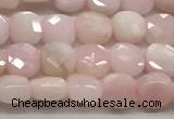 CCB976 15.5 inches 6*6mm faceted square pink opal beads