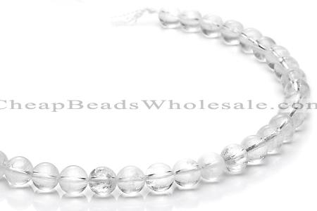 CCC07 15.5 inches 10mm round white crystal beads Wholesale