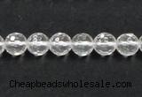 CCC208 15.5 inches 8mm faceted round grade AB natural white crystal beads