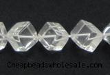 CCC215 15.5 inches 10*10mm cubic grade AB natural white crystal beads