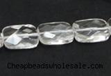 CCC225 13*18mm faceted rectangle grade AB natural white crystal beads