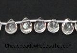 CCC230 8*12mm briolette grade AB natural white crystal beads wholesale