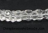 CCC239 9*12mm double heart-shaped grade AB natural white crystal beads