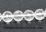 CCC254 15.5 inches 12mm faceted round grade A natural white crystal beads