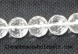 CCC255 15.5 inches 14mm faceted round grade A natural white crystal beads