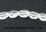 CCC261 15.5 inches 8*10mm faceted rice grade A natural white crystal beads