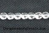 CCC271 15 inches 8mm faceted coin grade A natural white crystal beads